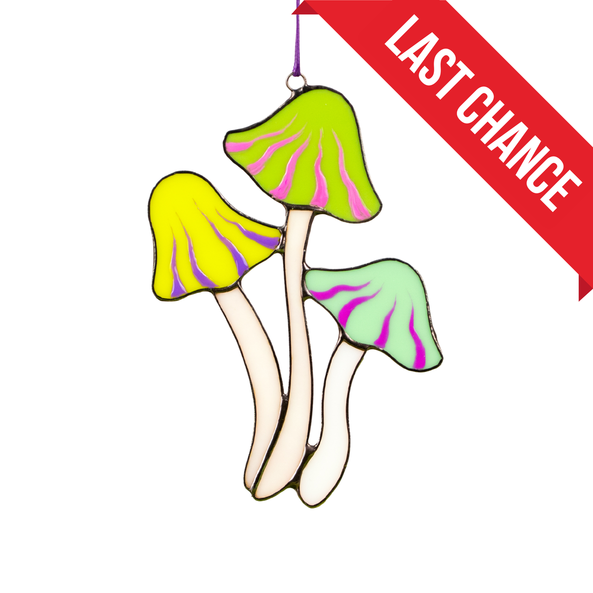 Colorful Mushrooms - Stained Glass Suncatcher