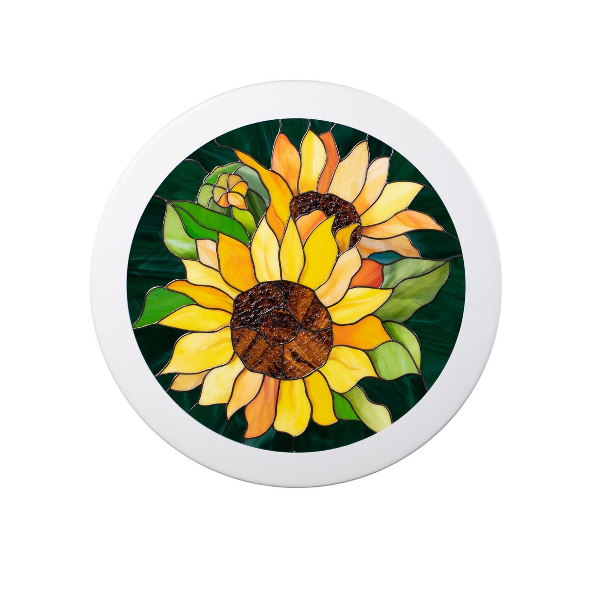 Girasoles - Panel circular de vitral