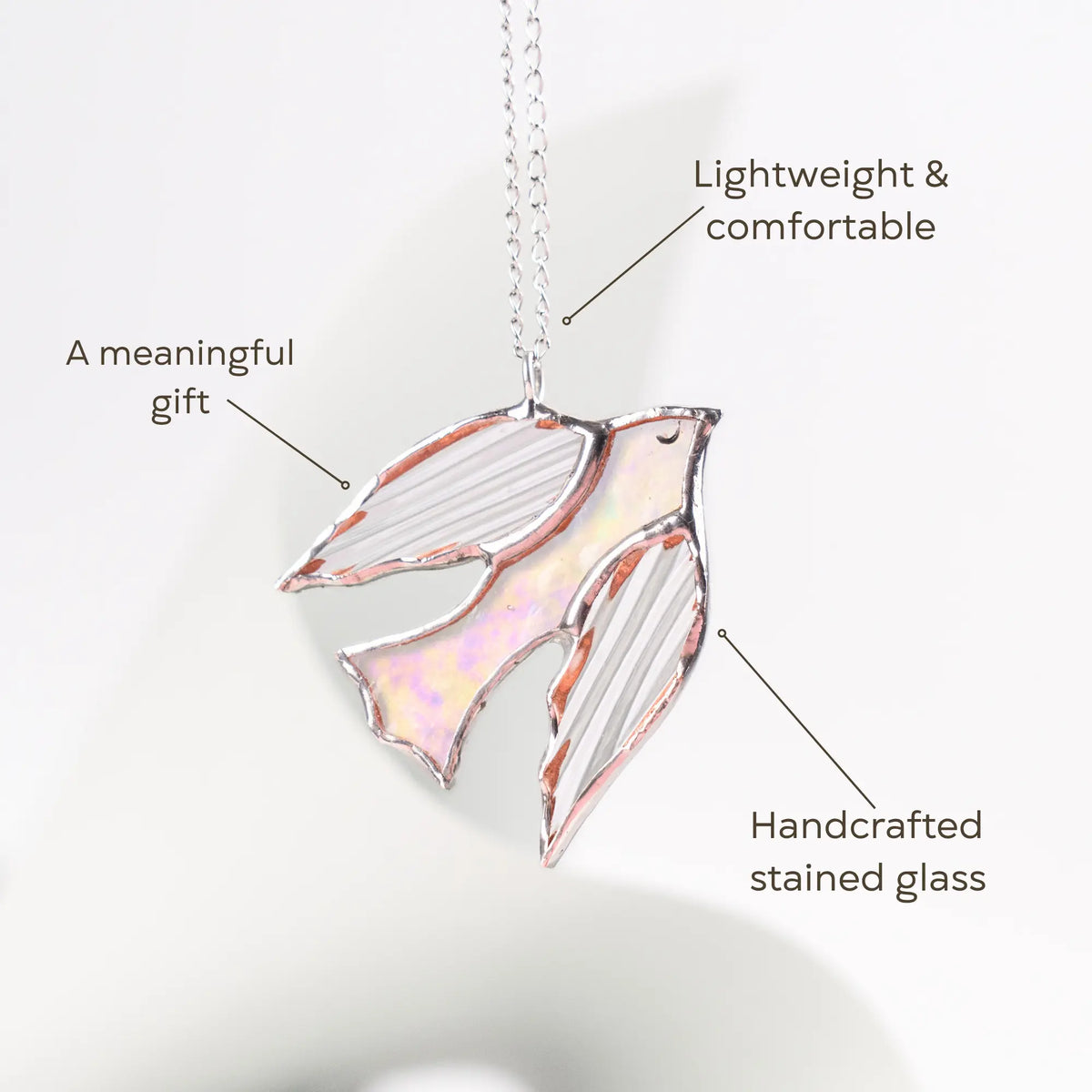 Collar de vitral - Golondrina iridiscente
