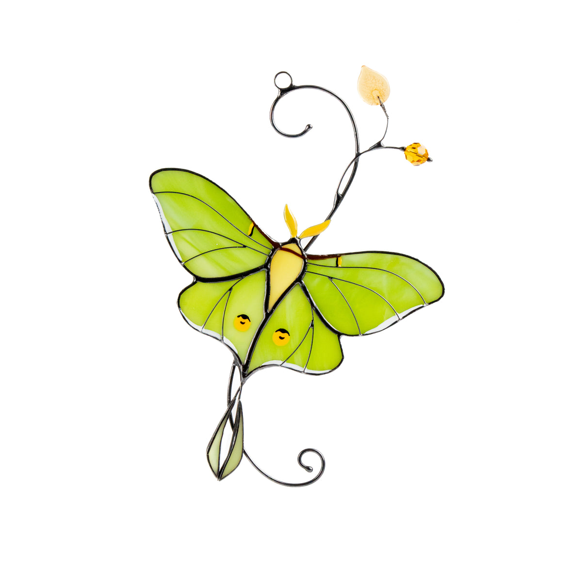 Luna Moth Butterfly - Stained Glass Suncatcher