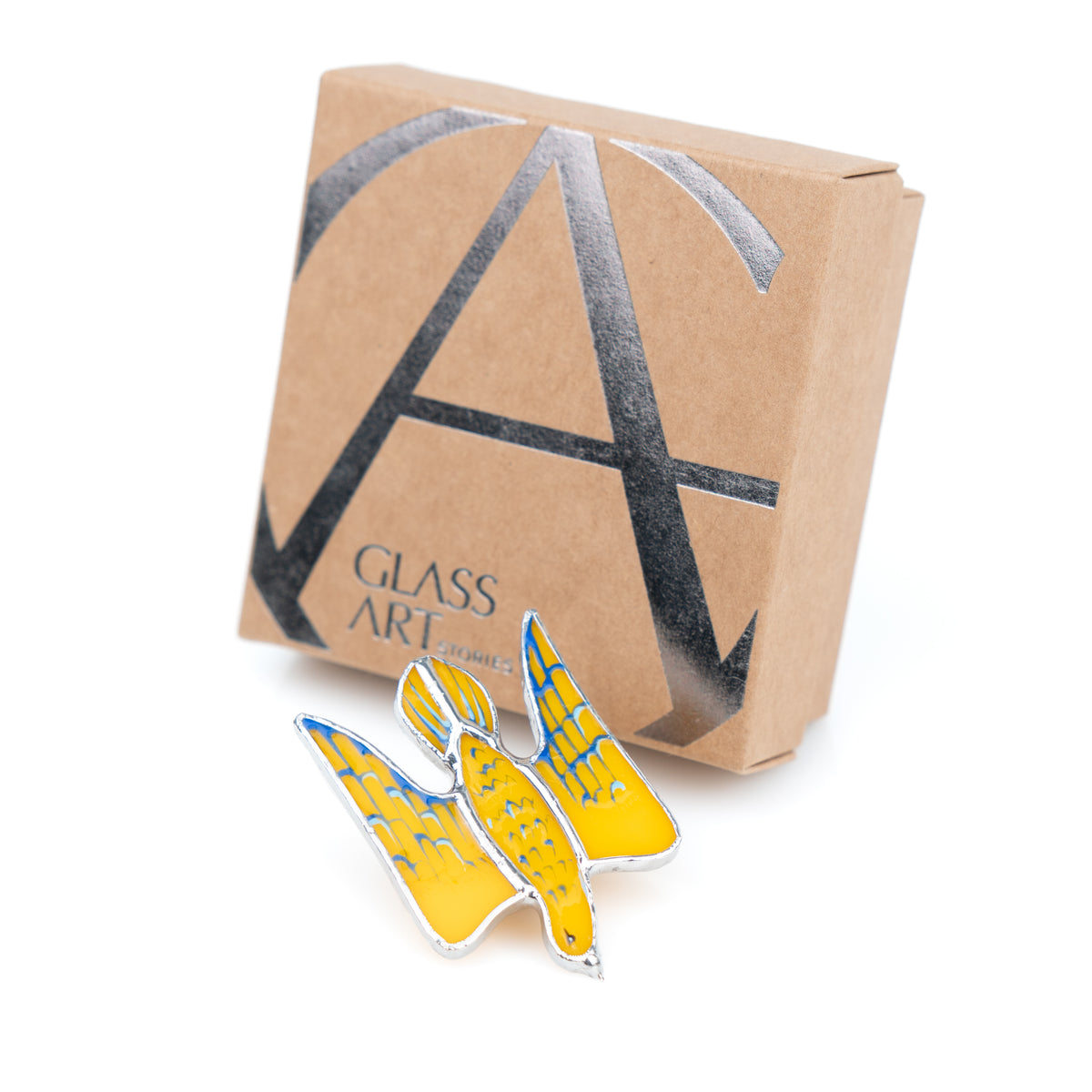 Flacon stained glass brooch and a brand box