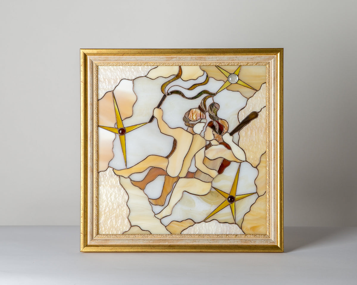 Aquarius custom stained glass panel constellation gift stained glass window hangings