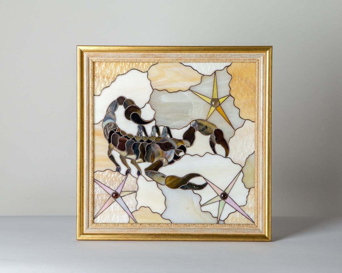 Aquarius custom stained glass panel constellation gift stained glass window hangings