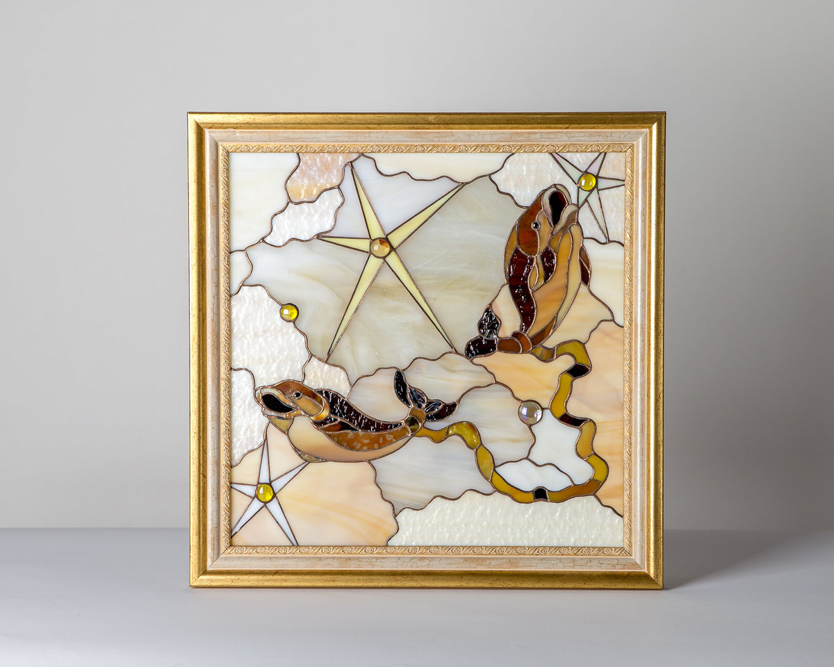 Aquarius custom stained glass panel constellation gift stained glass window hangings