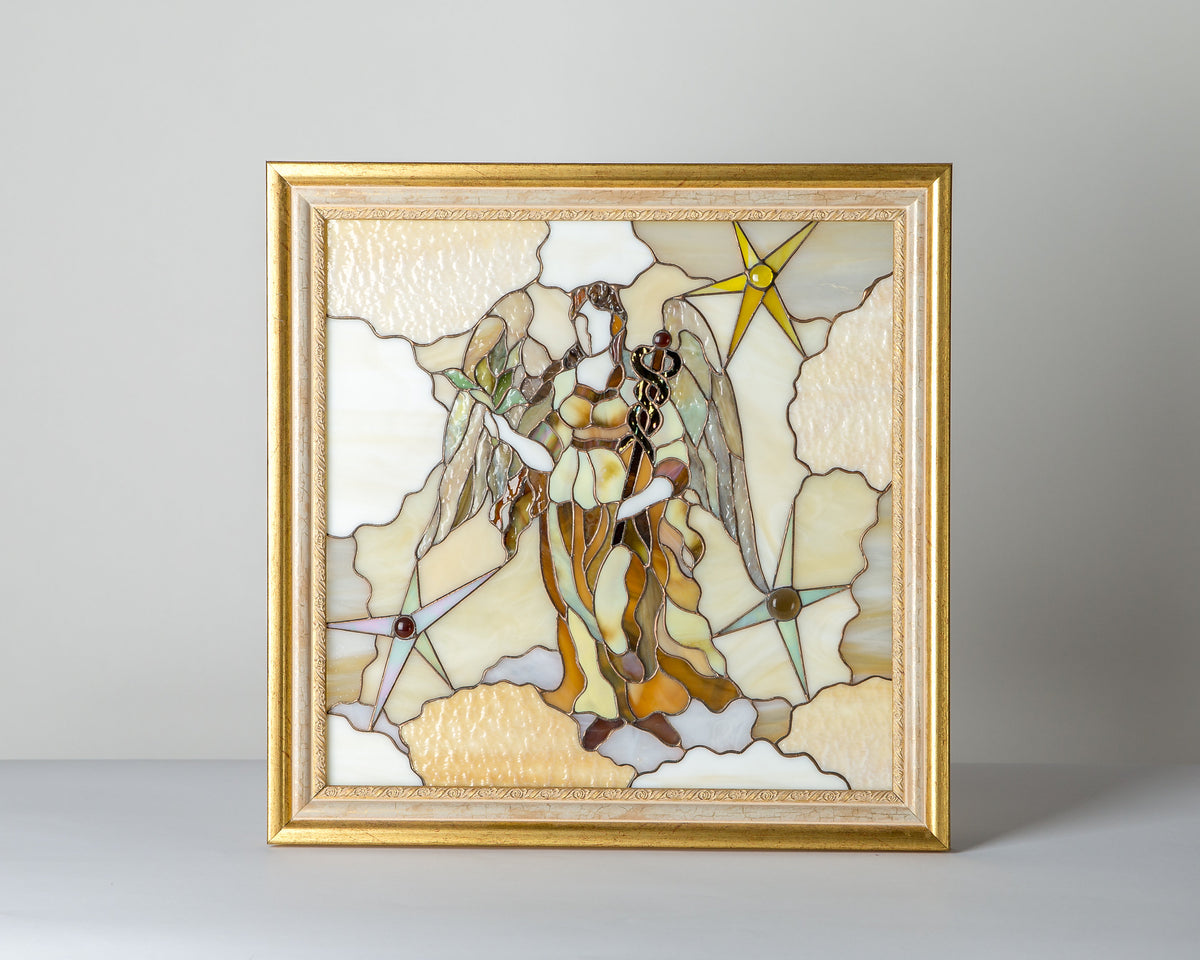 Aquarius custom stained glass panel constellation gift stained glass window hangings