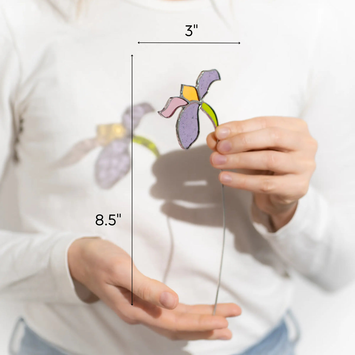 Tres lirios - Estacas de vitral para plantas