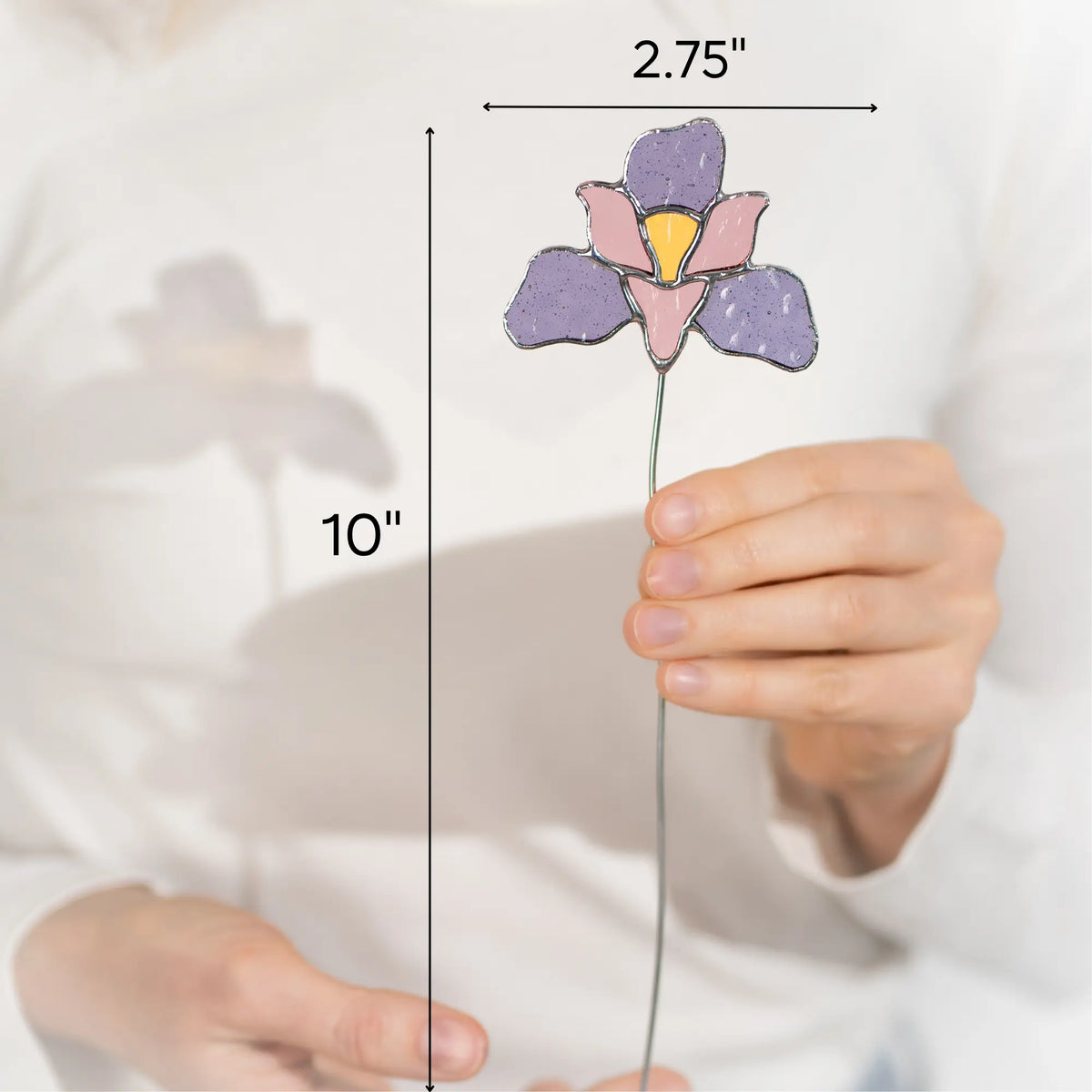 Tres lirios - Estacas de vitral para plantas