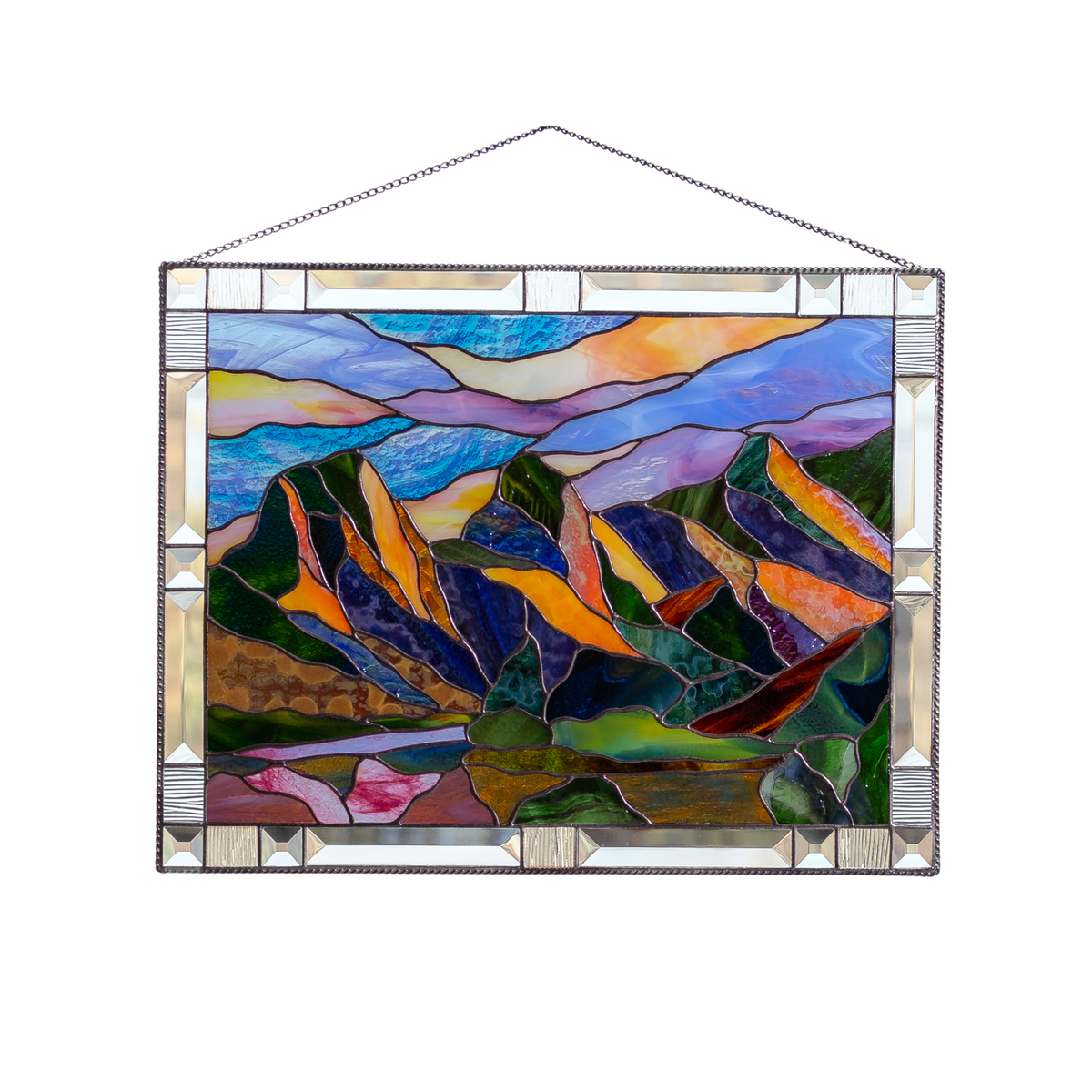 Three Sisters Mountains - Classic Stained Glass Panel