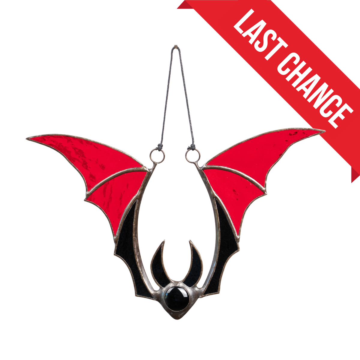 Red Bat Vampire - Stained Glass Suncatcher
