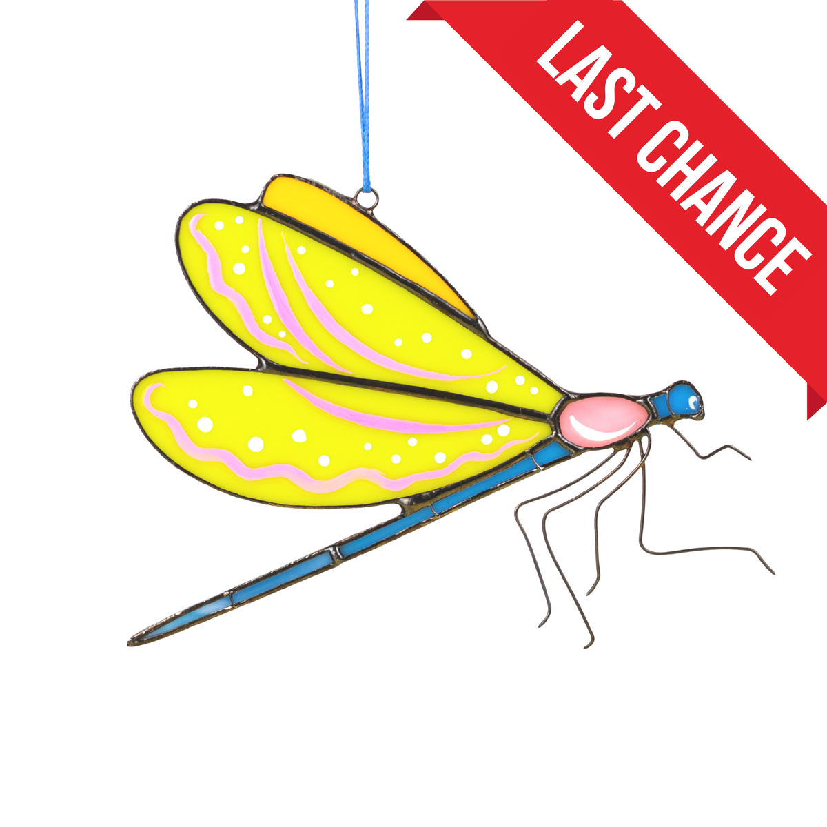 Lime Green Dragonfly - Stained Glass Suncatcher