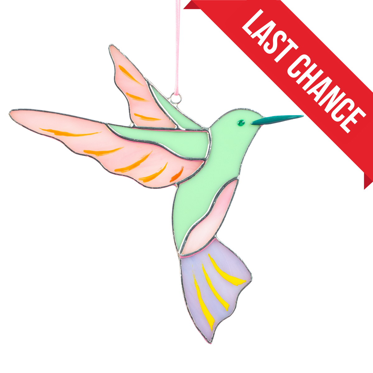 Pastel Hummingbird - Stained Glass Suncatcher