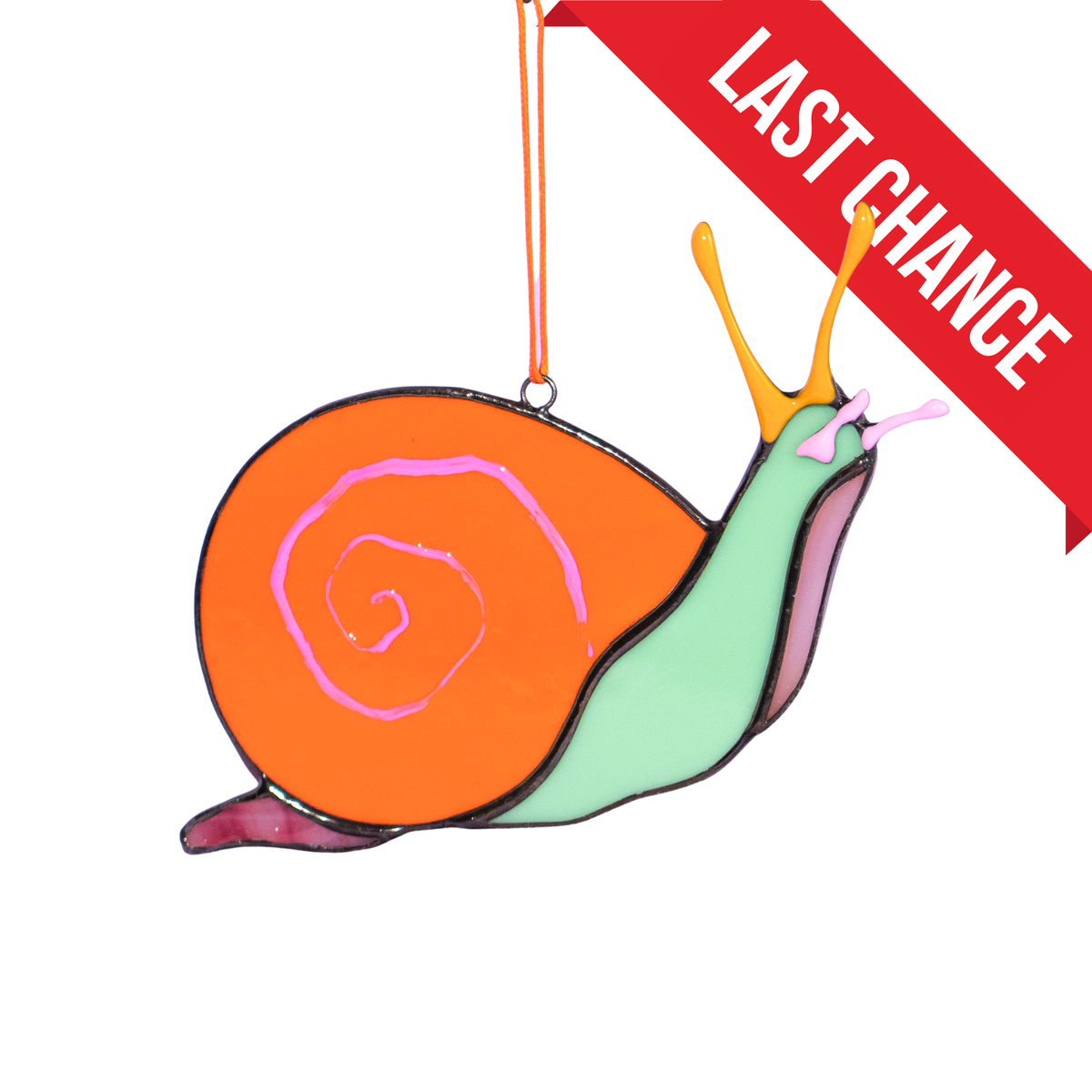 Orange Snail - Stained Glass Suncatcher
