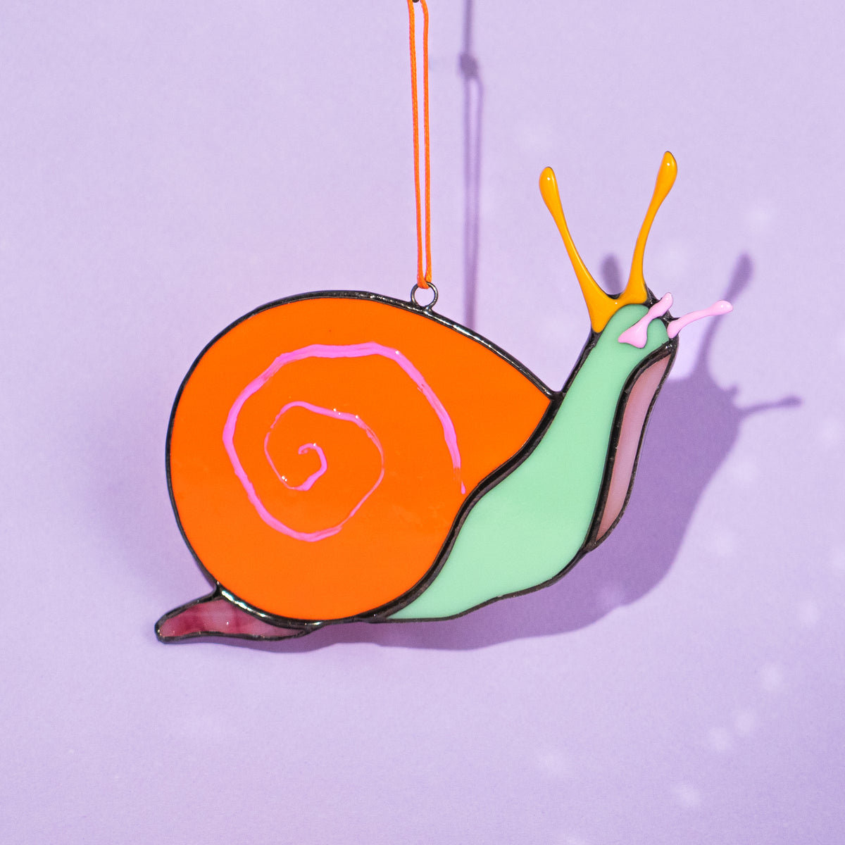 Orange Snail - Stained Glass Suncatcher