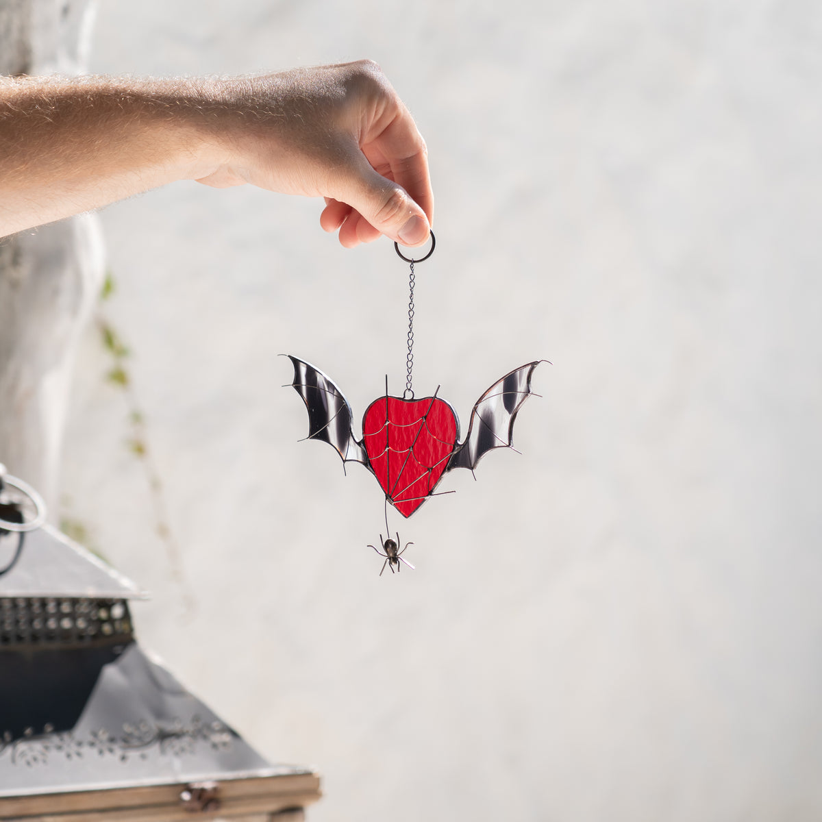 Corazón con alas - Atrapasueños de vidrieras