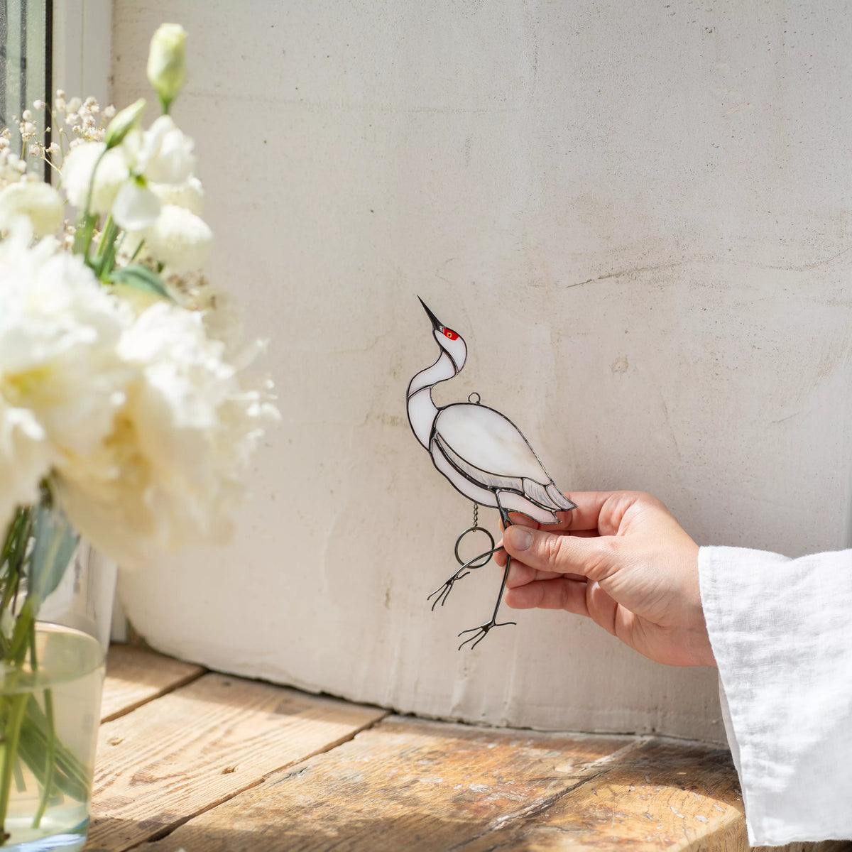 Sandhill Crane - Stained Glass Suncatcher