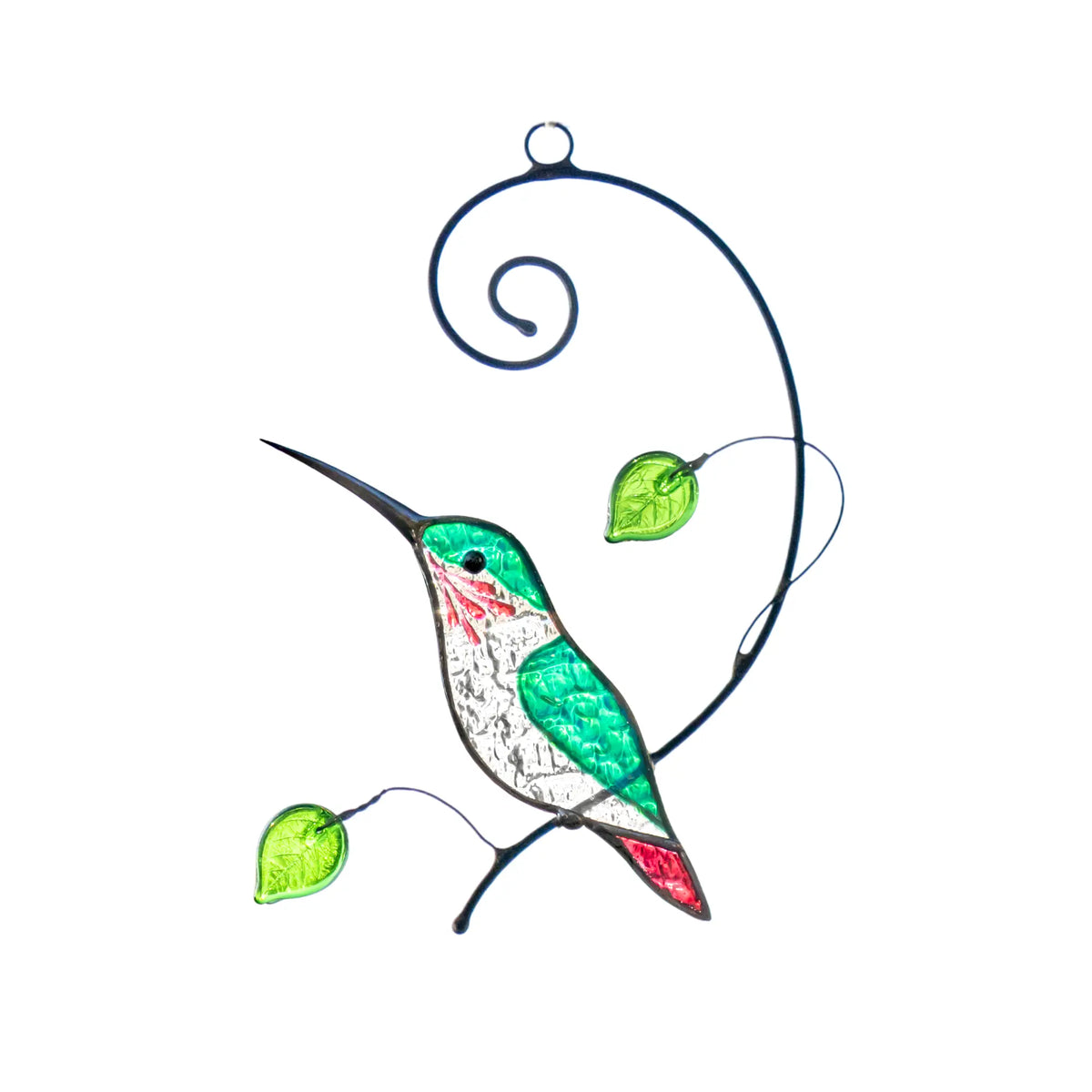 Ruby-throated Hummingbird - Stained Glass Suncatcher