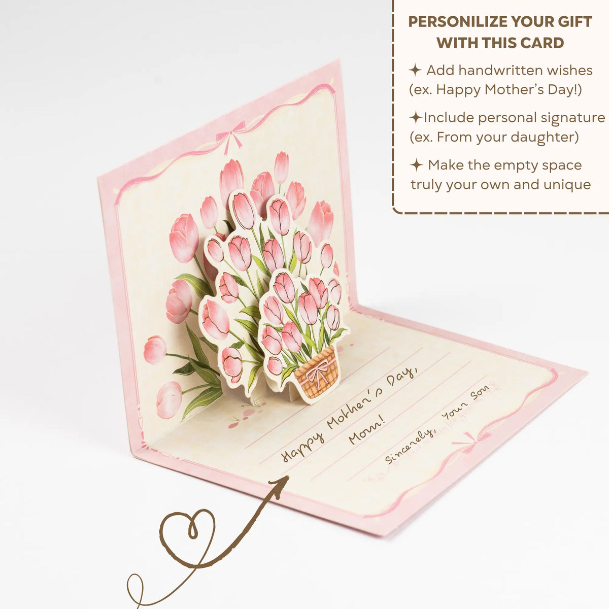 Mother's Day Gift Card with 3D Tulips