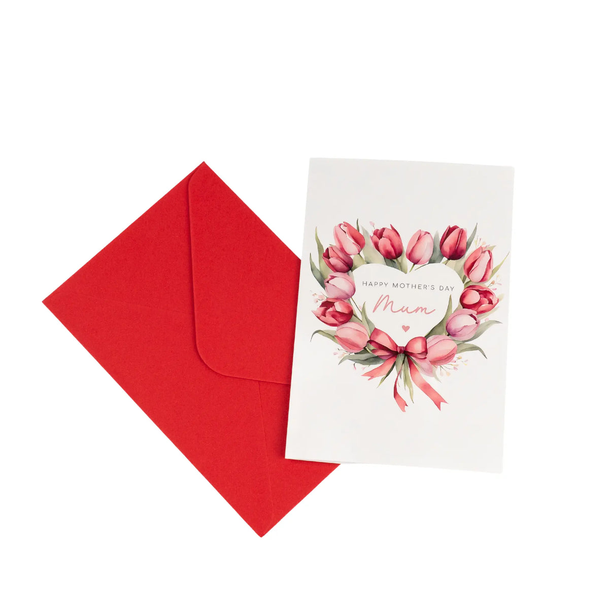 Mother's Day Card with Red Tulips