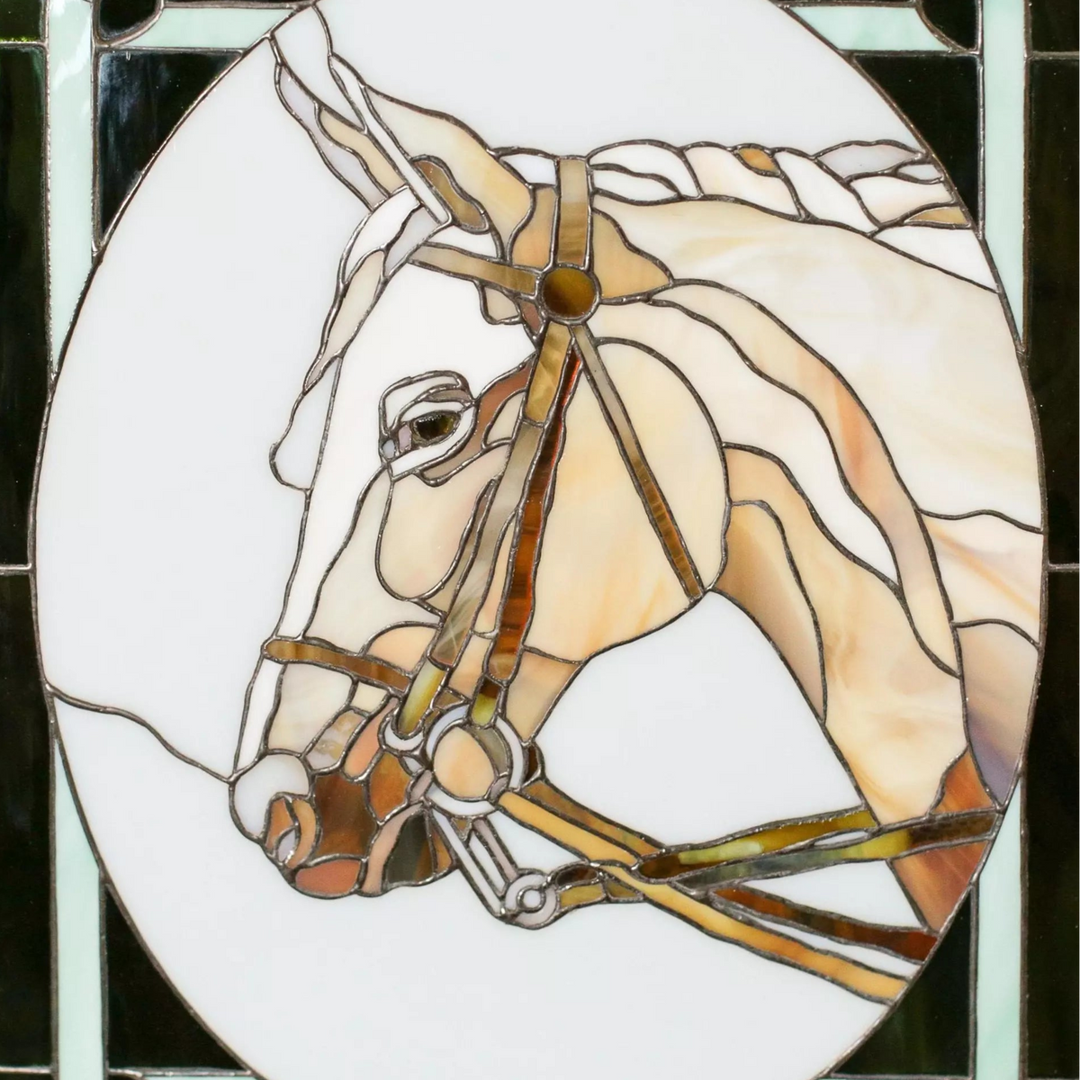 Classic Horse - Framed Stained Glass Panel