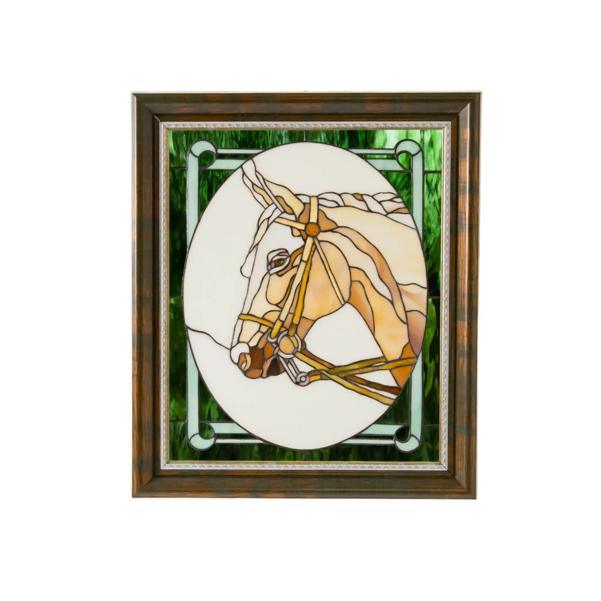 Classic Horse - Framed Stained Glass Panel