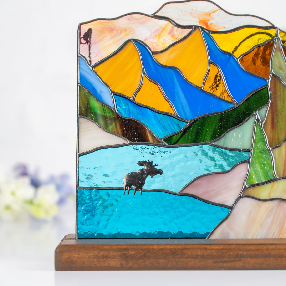Moose - Stained Glass Table Decor