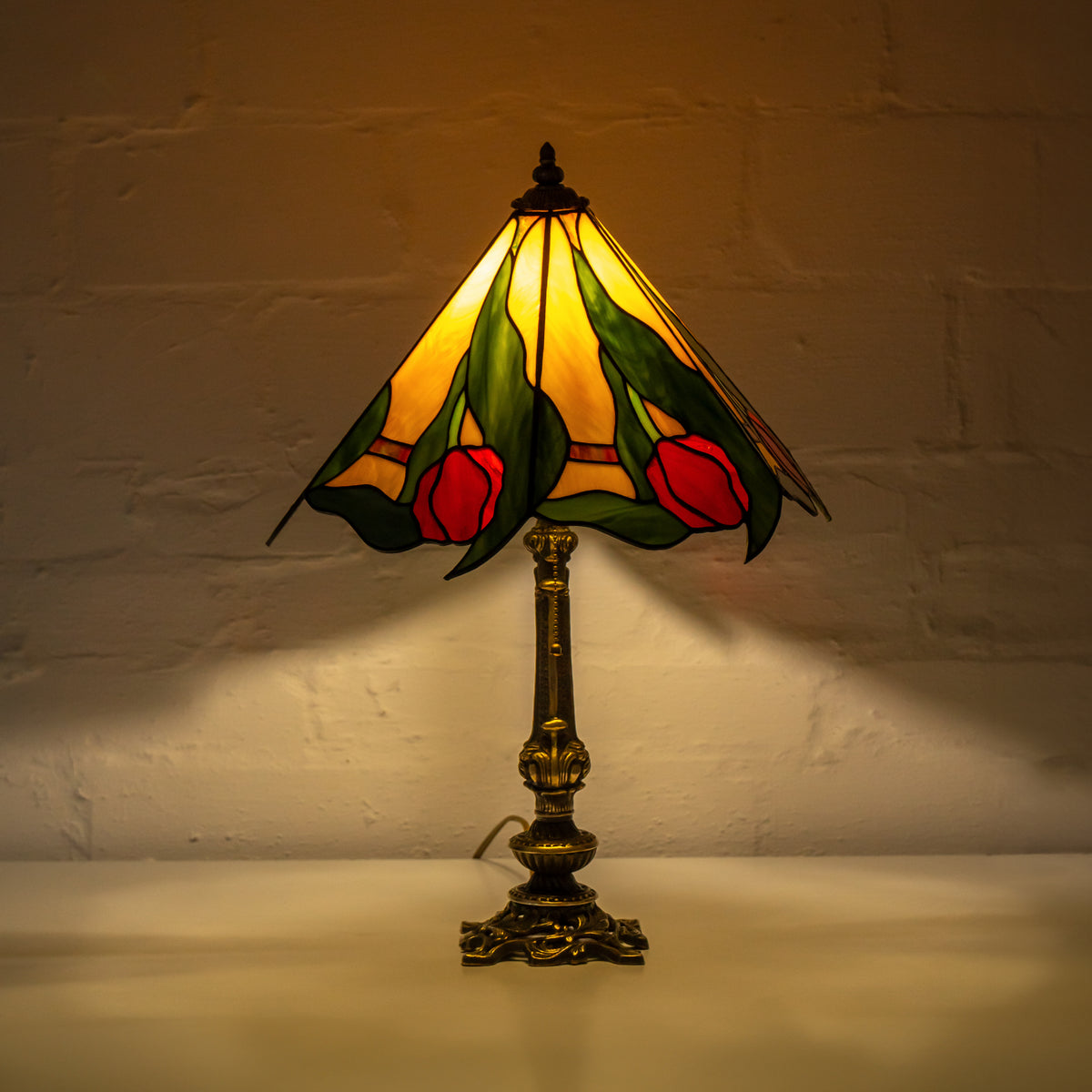 Tulips Stained Glass Lamp