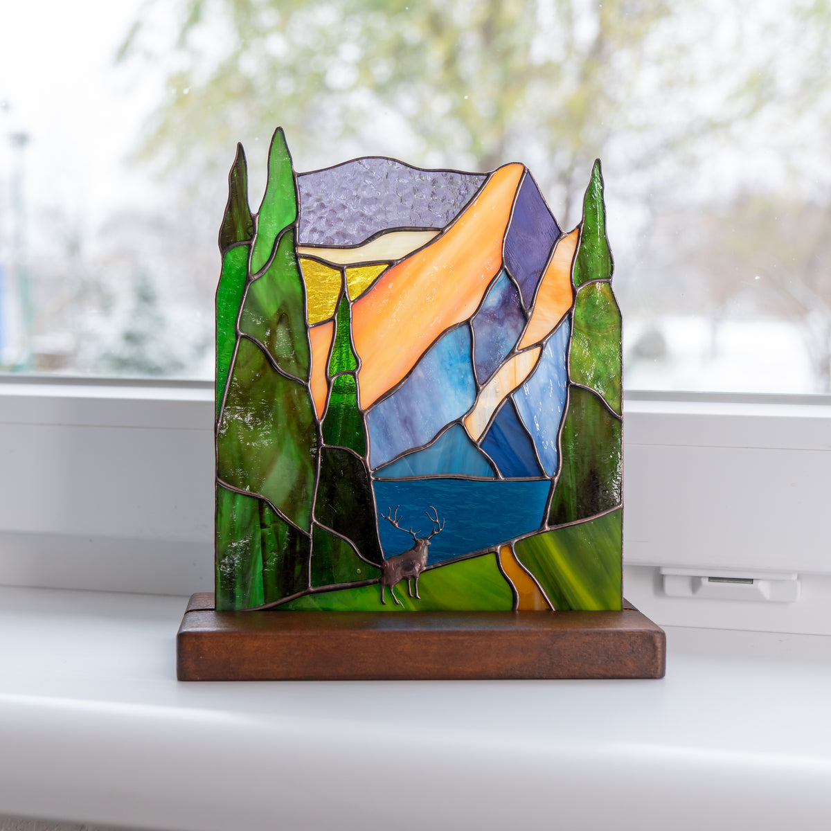 stained glass panel decor for office 