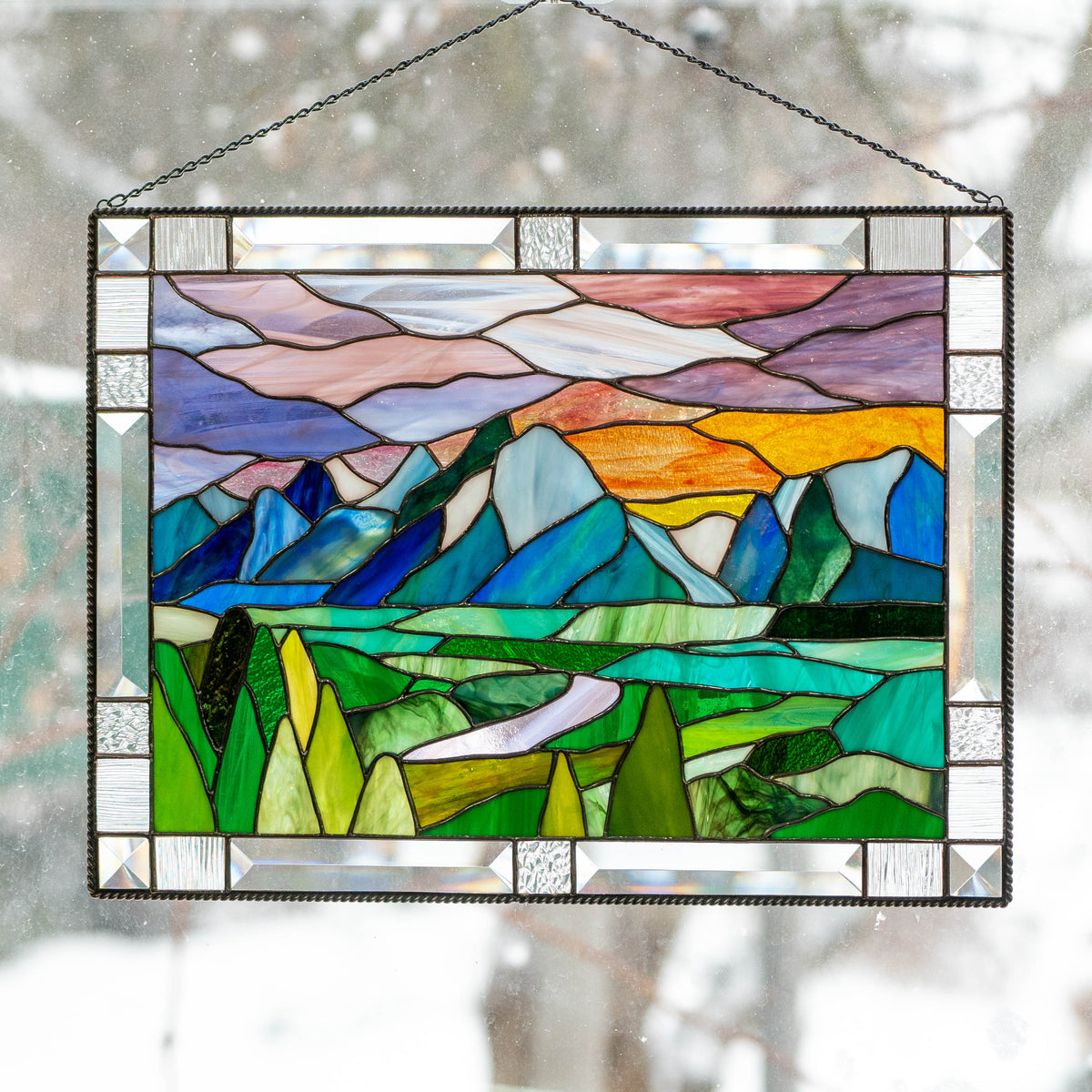 Grand Teton National Park - Stained Glass Panel