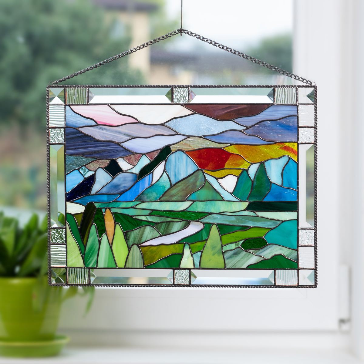 Grand Teton National Park - Stained Glass Panel