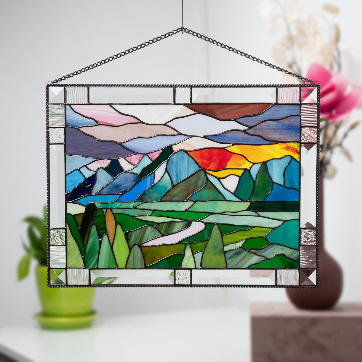 Grand Teton National Park - Stained Glass Panel