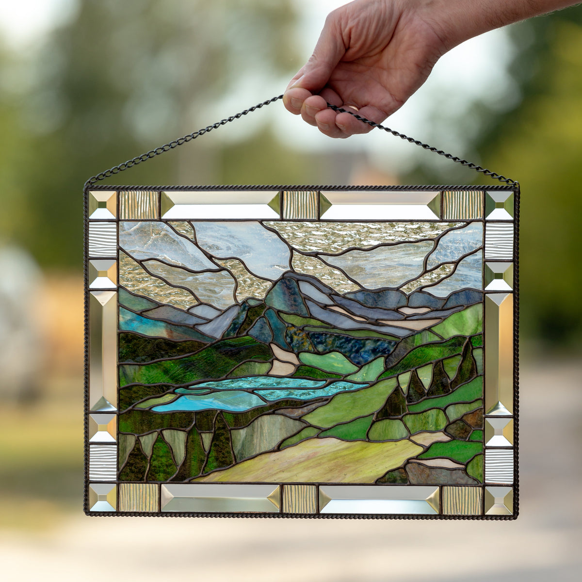 Glacier national park made of stained glass