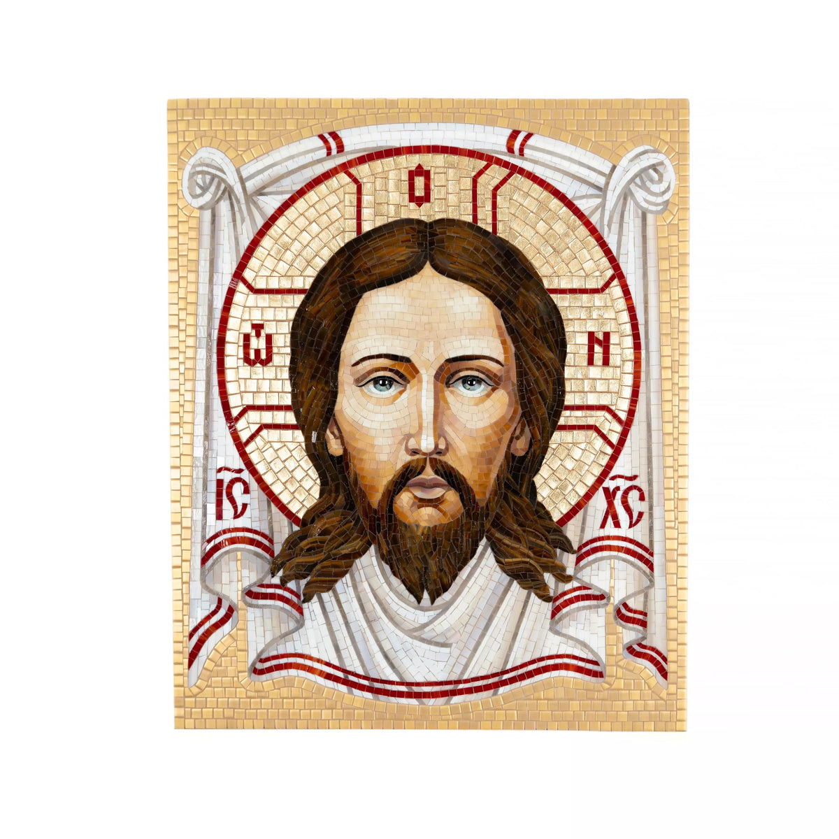 Stained glass handmade mosaic featuring an Image of Edessa