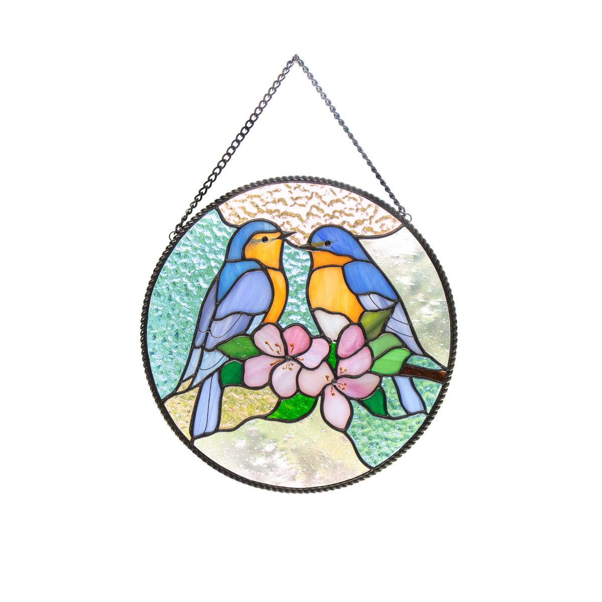 Couple of Bluebirds - Stained Glass Window Hanging