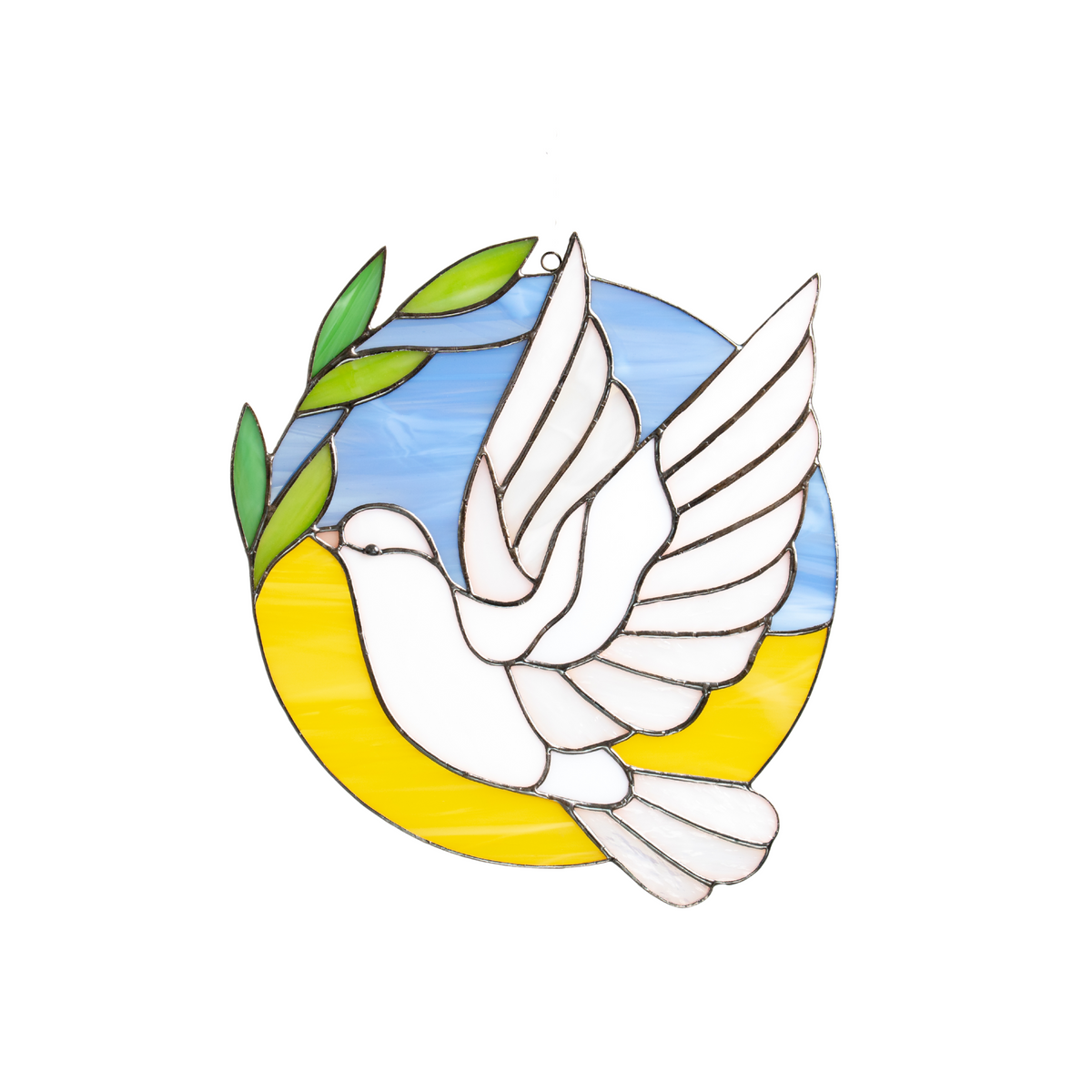 The Dove of Peace - Stained Glass Round Panel