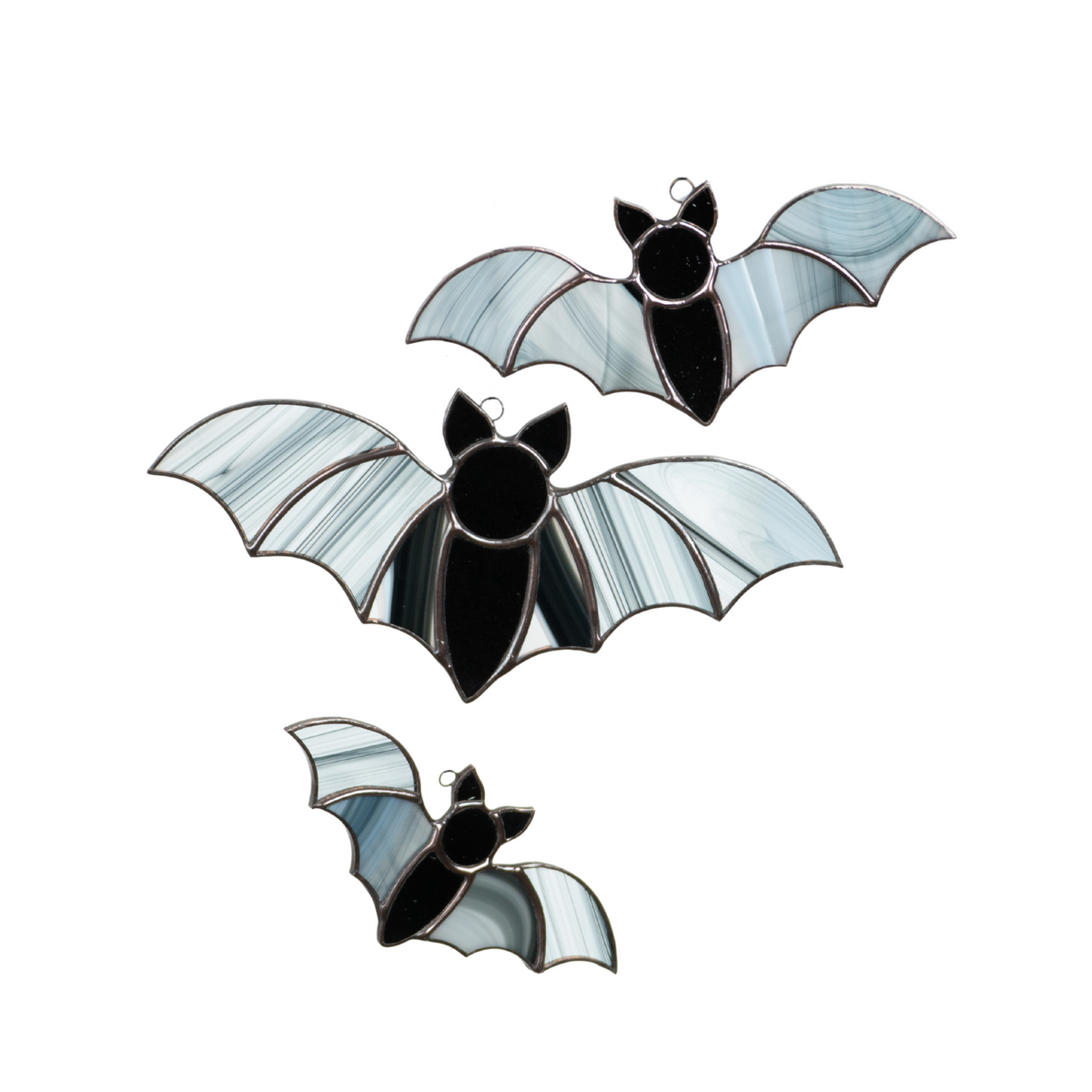 stained glass suncatcher set of halloween bats - perfect choice for gift or decor 