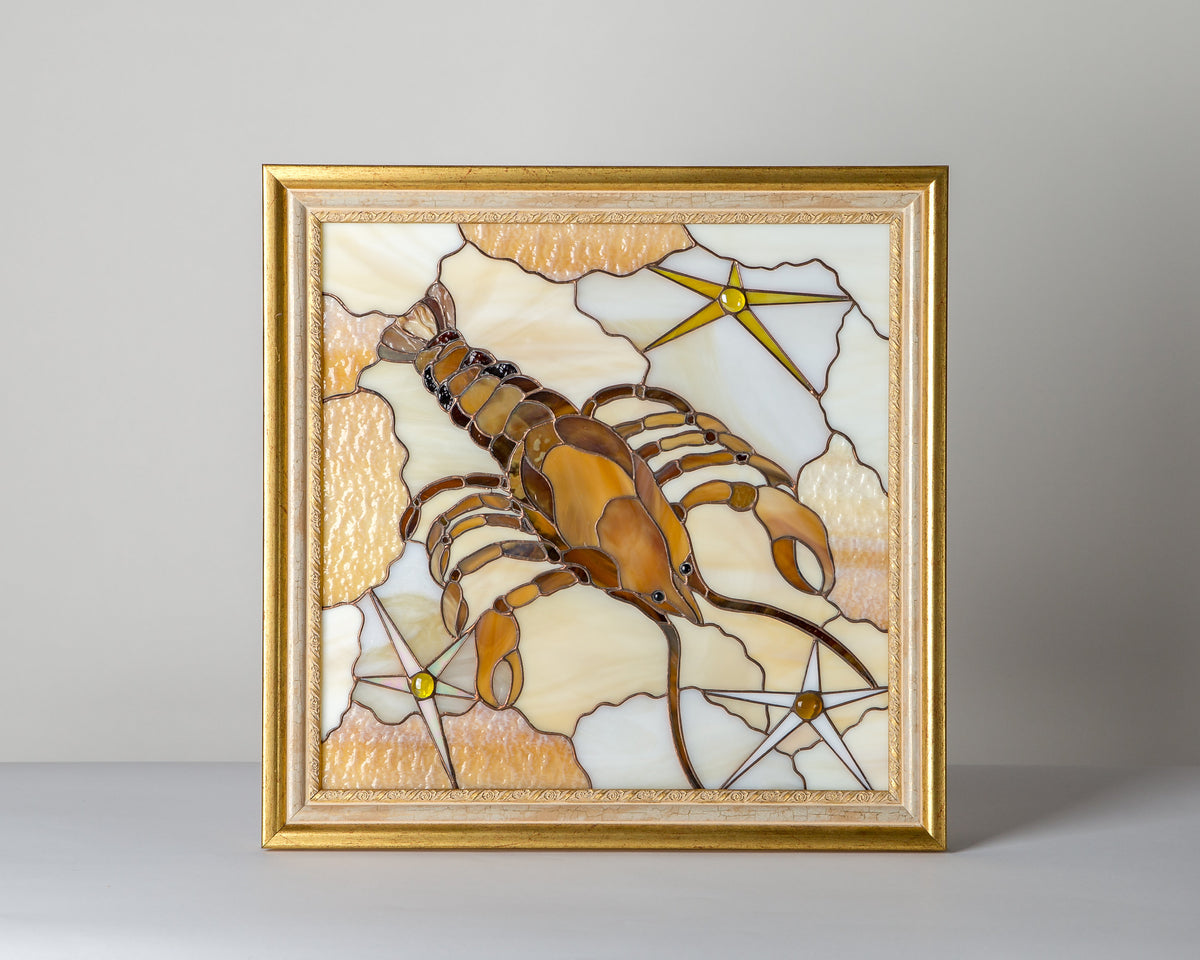 Aquarius custom stained glass panel constellation gift stained glass window hangings